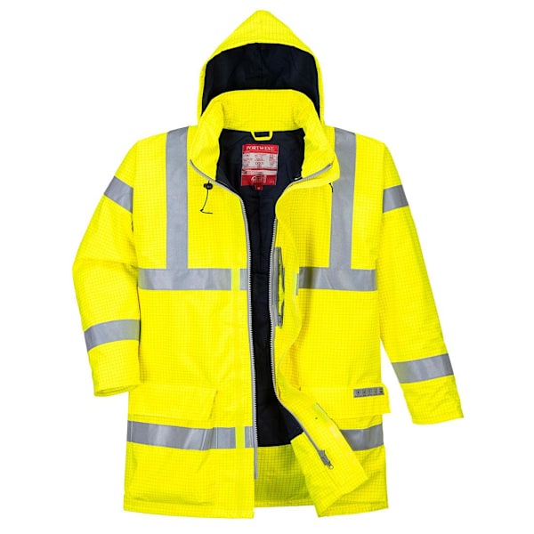 Portwest Hi-Vis Bizflame Regn Antistatisk Jacka 4XL Gul Yellow 4XL