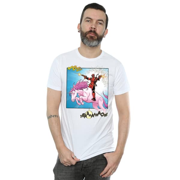 Marvel Herr Deadpool Hey You T-shirt M Vit White M