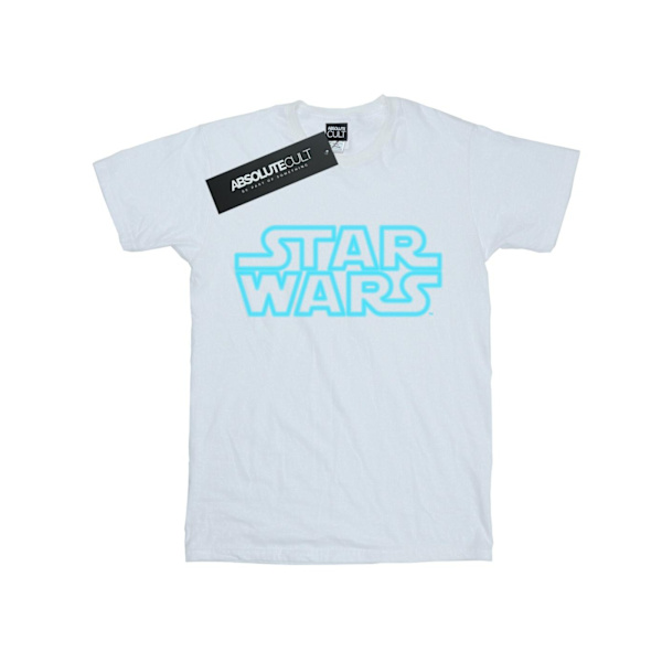 Star Wars Boys Neon Sign Logo T-Shirt 7-8 år Vit White 7-8 Years