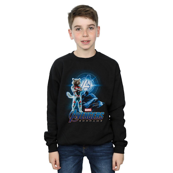 Marvel Boys Avengers Endgame Rocket Team Suit Sweatshirt 7-8 år Black 7-8 Years