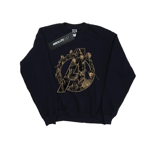 Marvel Boys Avengers Infinity War Marvel Logo Sweatshirt 9-11 år Navy Blue 9-11 Years
