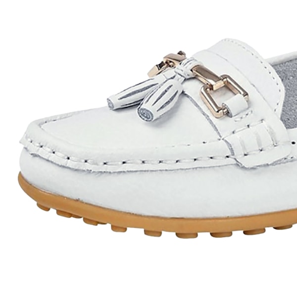 Boulevard Dam/Damer Action Läder Tofs Loafers 7 UK Vit White 7 UK