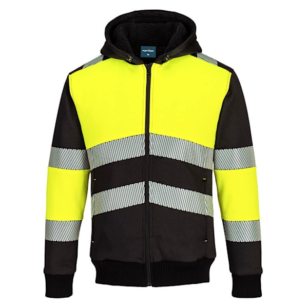 Portwest PW3 Vinterhoodie med dragkedja Klass 1, Herr, XXL, Gul/Svart Yellow/Black XXL