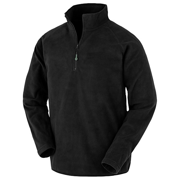 Result Äkta Återvunnen Herr Micro Zip Neck Fleece M Svart Black M