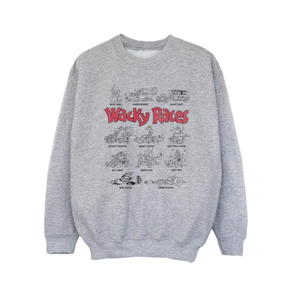 Wacky Races Tjejers Biluppställning Sweatshirt 9-11 År Sports Grey Sports Grey 9-11 Years