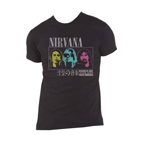 Nirvana unisex vuxen Japan! T-shirt i bomull XXL Svart Black XXL