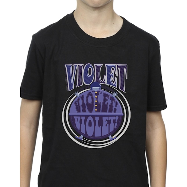 Willy Wonka Boys Violet Turning Violet T-shirt 7-8 år Svart Black 7-8 Years