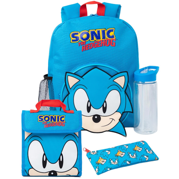 Sonic The Hedgehog Logo Ryggsäck Set One Size Blå/Röd Blue/Red One Size