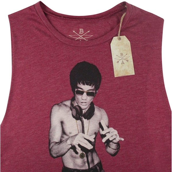 BNA78 Dam/Dam Gung Fu Scratch Bruce Lee Tank Top L Röd Red L