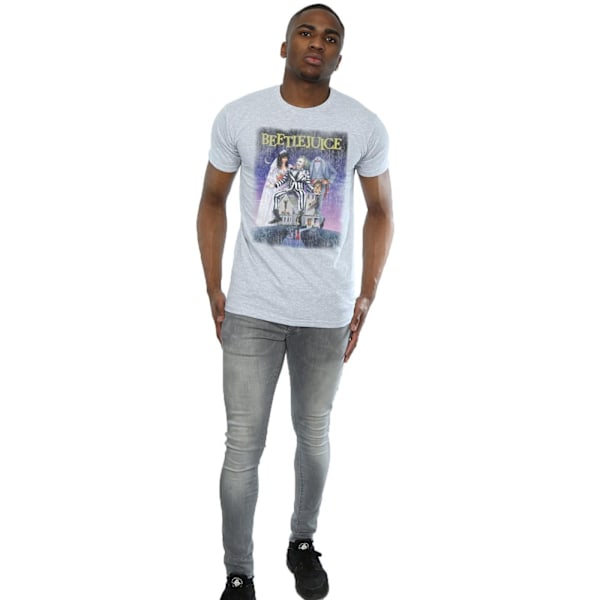 Beetlejuice Herr Distressed Poster T-Shirt S Sports Grey Sports Grey S