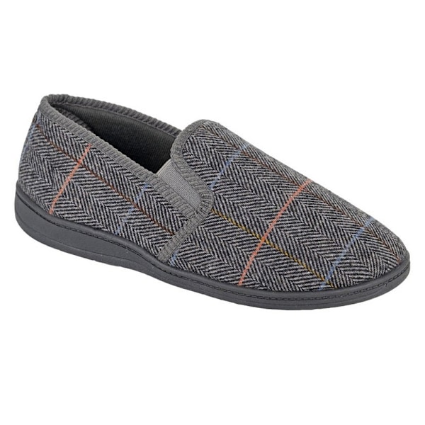 Zedzzz Kenny Herringbone Tofflor för Män, Storlek 14 UK, Grå Grey 14 UK