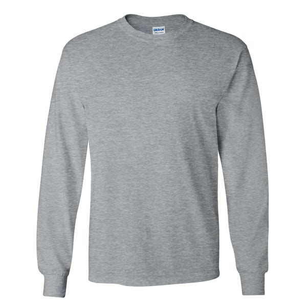 Gildan Herr Enfärgad Rundhalsad Ultra Cotton Långärmad T-shirt L Sport Grey L