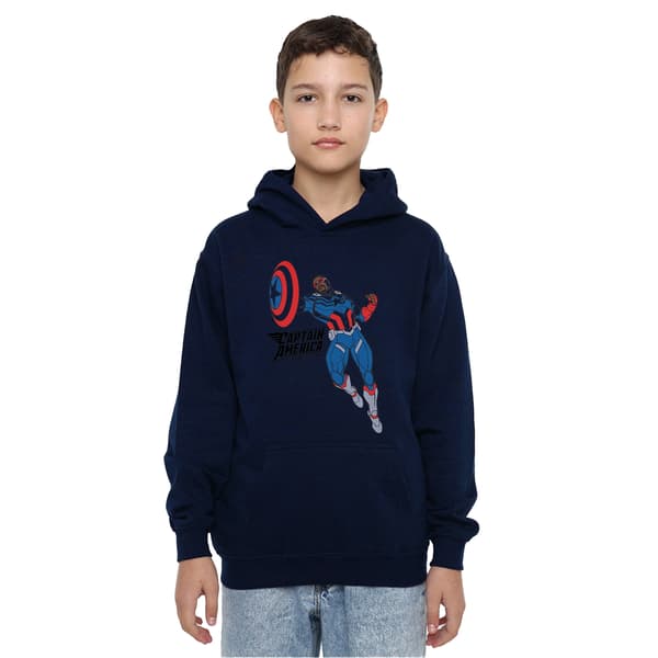 Captain America Barn/Kids Sam Wilson Doodle Pull Over Huvtröja Black 9-11 Years