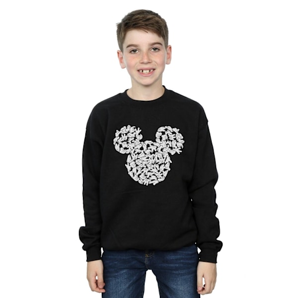 Disney Boys Mickey Mouse Head Of Hands Sweatshirt 5-6 år Bla Black 5-6 Years