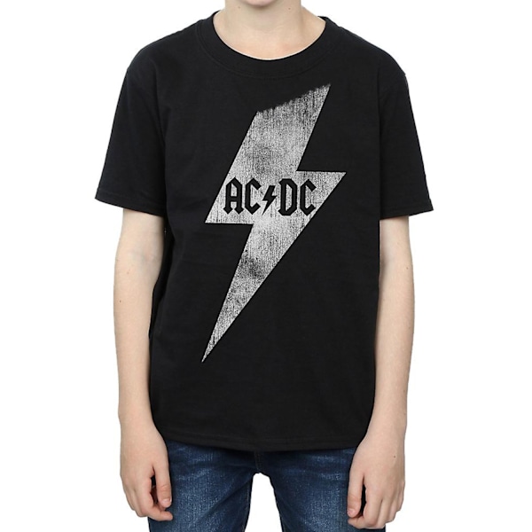 AC/DC Pojkar Lightning Bolt Bomulls T-Shirt 7-8 År Svart Black 7-8 Years