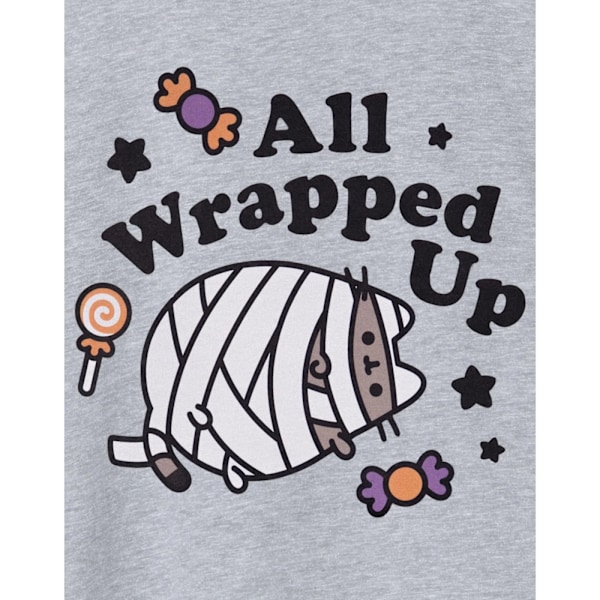Pusheen Girls Halloween Mummy Marl T-Shirt 13-14 år Grå Grey 13-14 Years