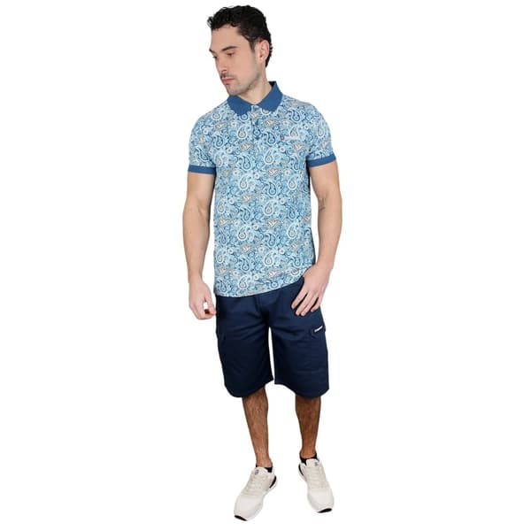 Lambretta Cargo Shorts med gummerad logotyp för män 32R Marinblå Navy 32R