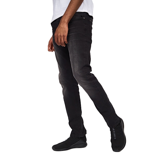 Crosshatch Herr Svelte Stretch Jeans 38S Svart Tvättad Black Wash 38S