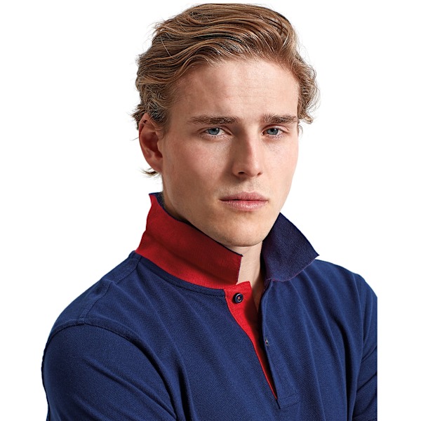 Asquith & Fox Klassisk passform Kontrast Polotröja M Marinblå/ Röd Navy/ Red M