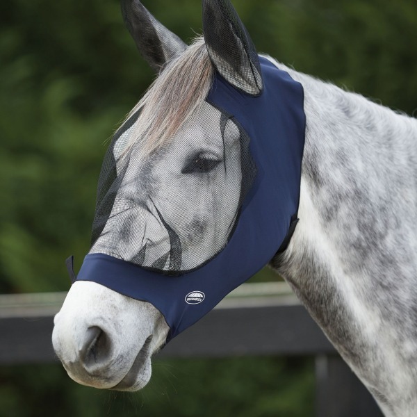 Weatherbeeta Deluxe Stretch Horse Eye Saver med öron Pony Marinblå Navy/Black Pony