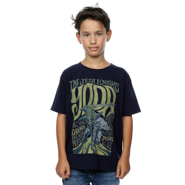 Star Wars Boys Yoda Rock Poster T-Shirt 7-8 år Mörkblå Deep Navy 7-8 Years