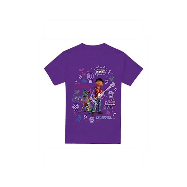 Coco Herr Miguel Dante Filmcitat Och Färgglada Klotter T-Shirt Purple XL
