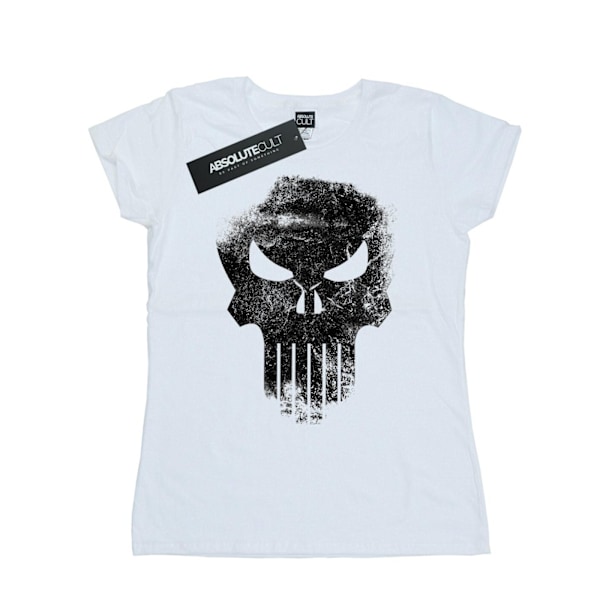 Marvel Dam/Damer The Punisher Distrressed Skull Bomull T-Sh White S