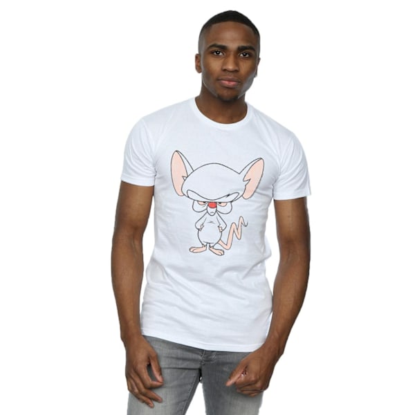 Animaniacs Mens The Brain Classic Pose T-Shirt M Vit White M