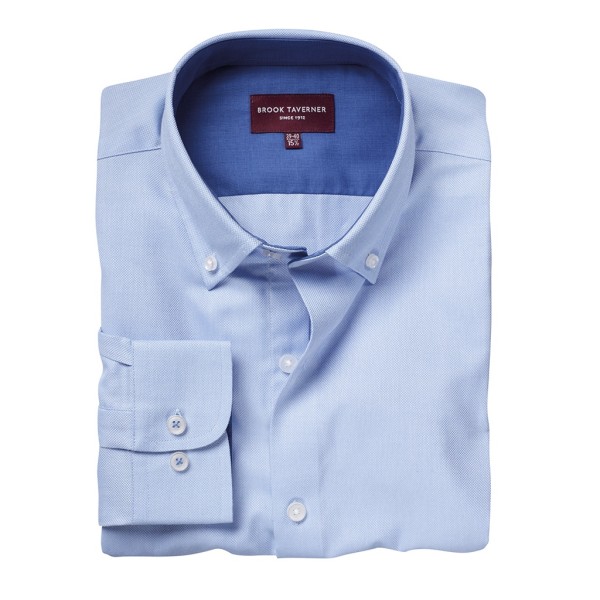 Brook Taverner Mens Toronto Long Sleeve Oxford Shirt 14,5 UK Sk Sky Blue 14.5 UK