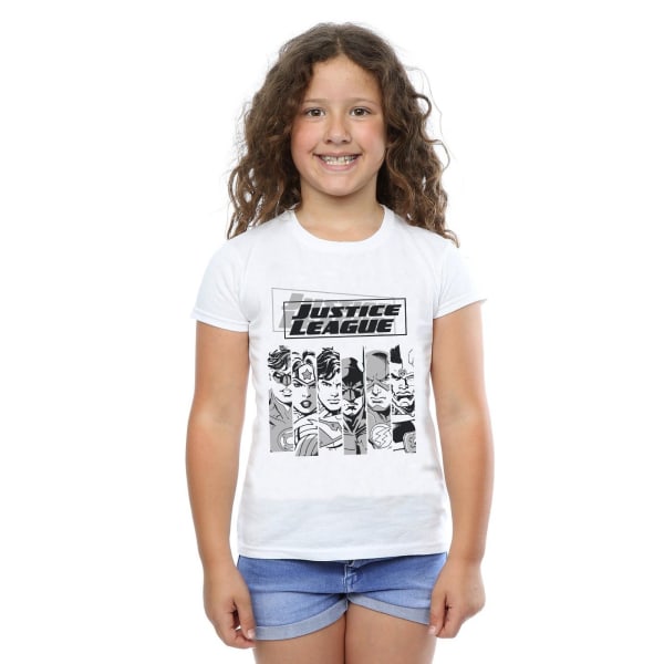 DC Comics Girls Justice League Stripes Bomull T-shirt 9-11 år White 9-11 Years