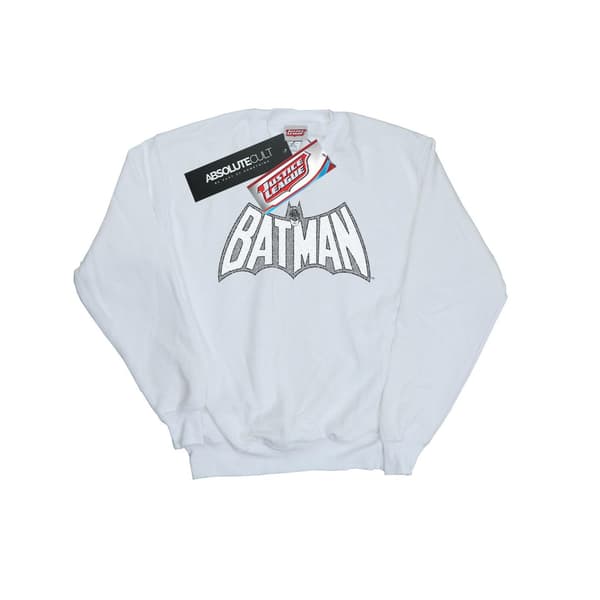 DC Comics Pojkar Batman Retro Crackle Logotyp Tröja 7-8 År Vit White 7-8 Years