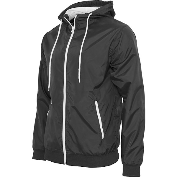 Bygg ditt varumärke Herr Zip Up Wind Runner Jacka 2XL Svart/Vit Black/White 2XL