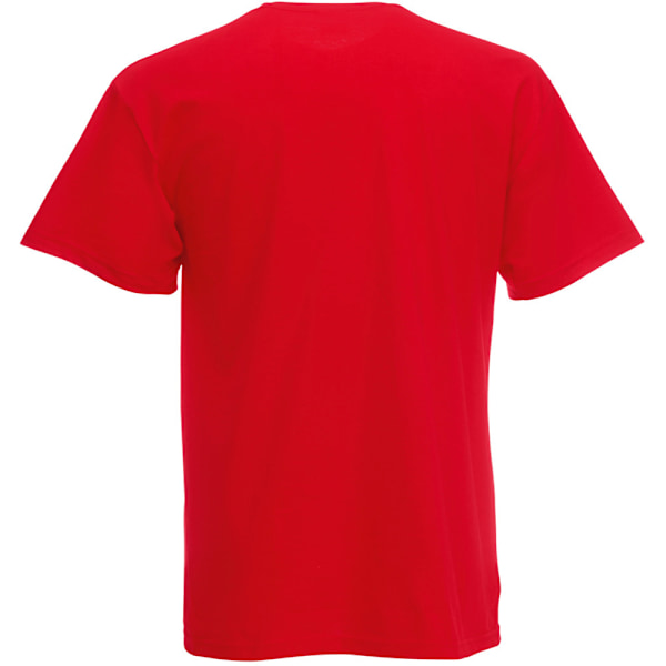 Herr kortärmad casual T-shirt stor ljusröd Bright Red Large