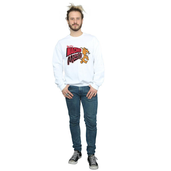 Tom And Jerry Herr Macho Mouse Sweatshirt M Vit White M