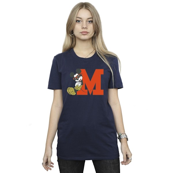 Disney Dam/Damer Mickey Mouse Leopard Byxor Bomull Pojkvän Black XXL