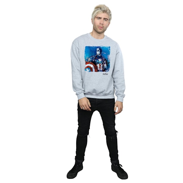 Marvel Herr Captain America Art Sweatshirt M Sports Grey Sports Grey M