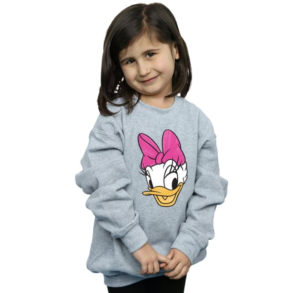 Disney Girls Daisy Duck Head Painted Sweatshirt 5-6 Years Sport Sports Grey 5-6 Years