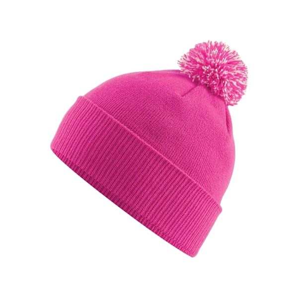 Beechfield Barn/Barn Snowstar Mössa En Storlek Fuchsia/Off Fuchsia/Off White One Size