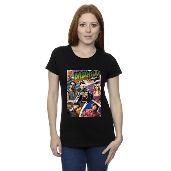 The Big Bang Theory Dam/Kvinnor Bazinga Cover Bomull T-Shirt Black M