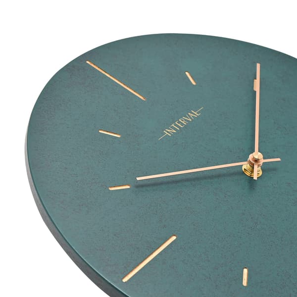 Interval Väggklocka i Resin 30cm - Smaragd & Guld One Size Smaragd Emerald One Size
