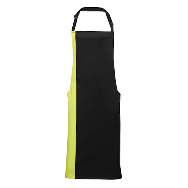 Premier Unisex Kontrastfärgad Arbetsoverall Förkläde (2-pack) One Size Black/ Lime One Size