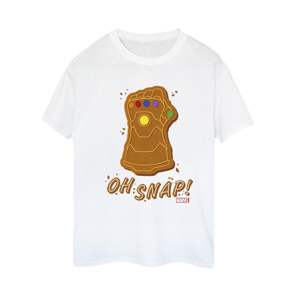 Marvel Dam/Kvinnor Thanos Oh Snap Bomull Boyfriend T-Shirt XX White XXL