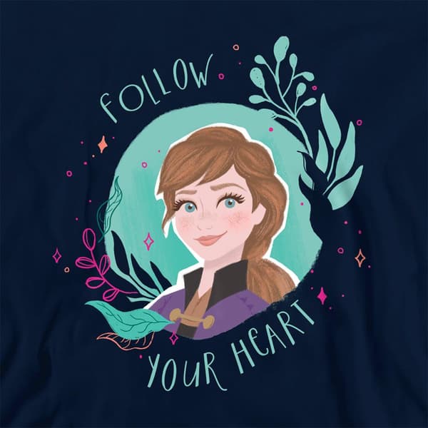 Frozen Barn/Barn Följ Ditt Hjärta Anna Pullover Hoodie 5- Navy 5-6 Years