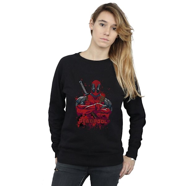 Marvel Dam/Damer Deadpool Pose Splat Sweatshirt M Svart Black M