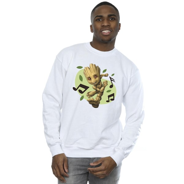 Marvel Herr Guardians Of The Galaxy Groot Musikaliska Noter Sweatshirt White 5XL