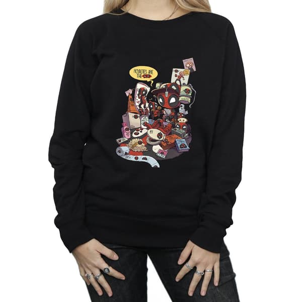 Marvel Womens/Ladies Deadpool Merchandise Royalties Sweatshirt Heather Grey XXL