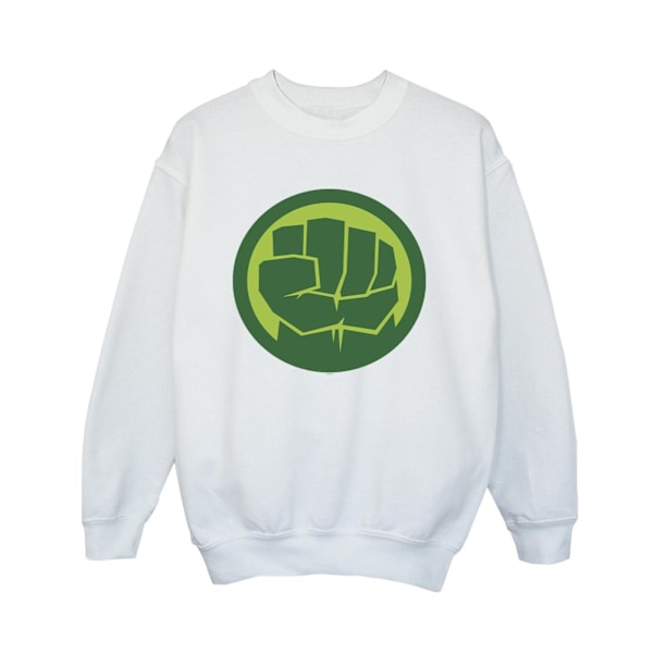 Marvel Boys Hulk Chest Logo Sweatshirt 5-6 år Vit White 5-6 Years