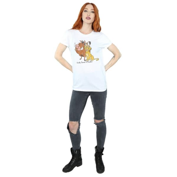 Lejonkungen Dam Klassisk Simba Timon & Pumba Bomull White M