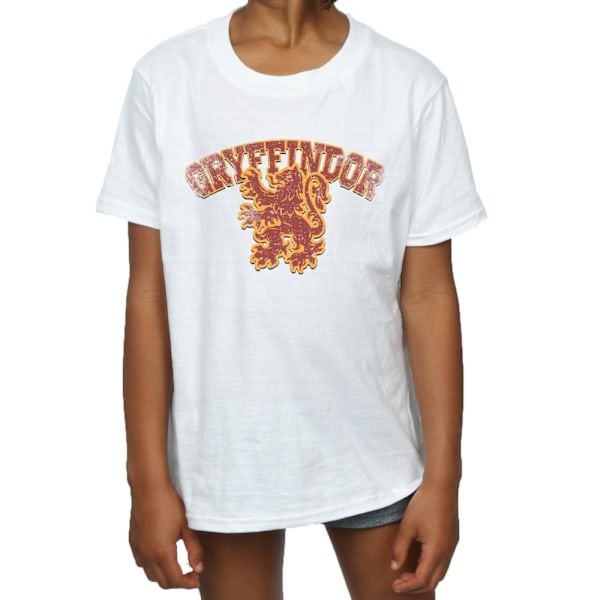 Harry Potter T-shirt i bomull med Gryffindors sportemblem för flickor 12-13 år White 12-13 Years