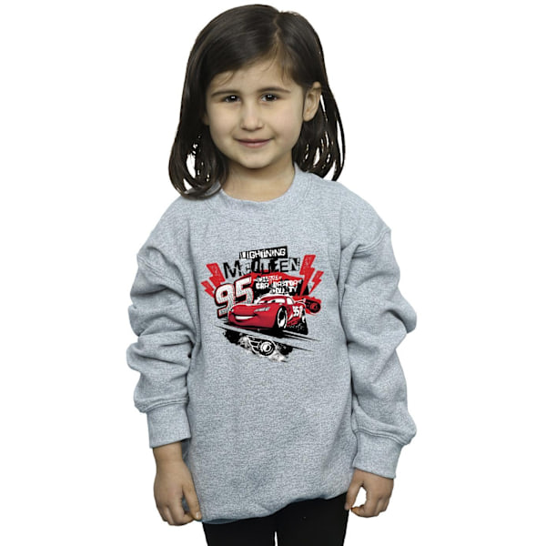 Disney Girls Cars Lightning McQueen Collage Sweatshirt 3-4 år Sports Grey 3-4 Years